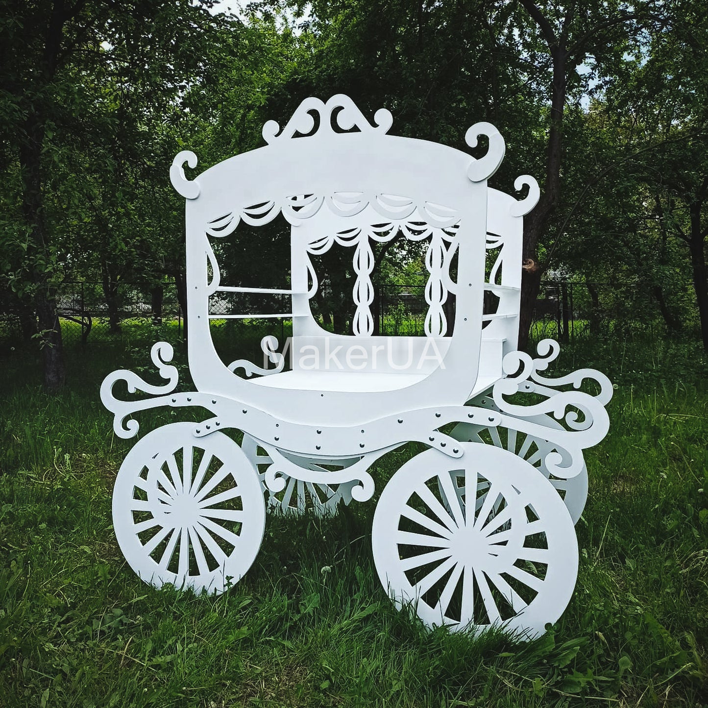 Sweet Cart Cake Stand Display Princess Carriage event Wedding сoach Birthday sweet table castle Candy Cart with wheels party prop decor - MakerUA