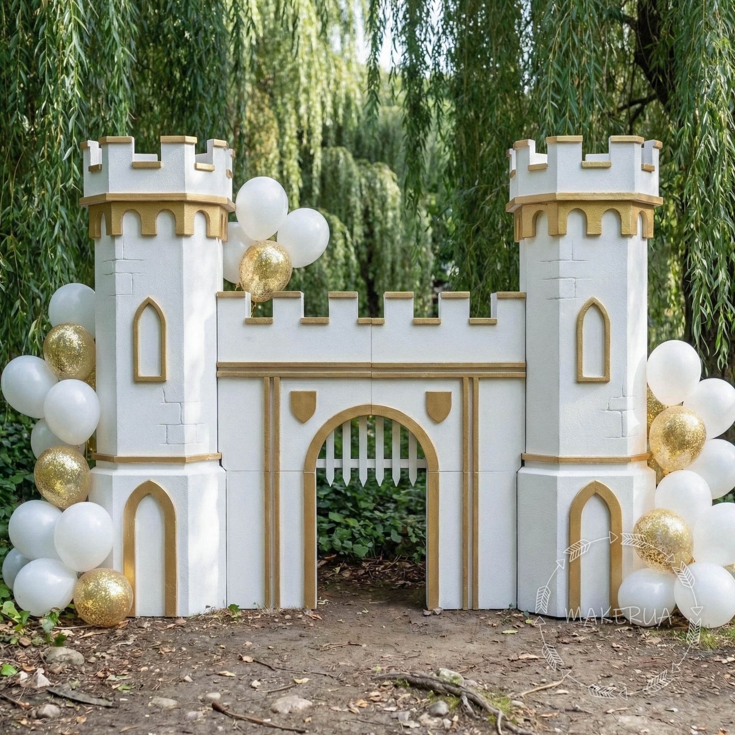 Castle Backdrop Birthday Party Decorations King Prince Magic Fortess Wizard Boy on Broom School Academy Royal Vintage Medieval Gothic Decor - MakerUA