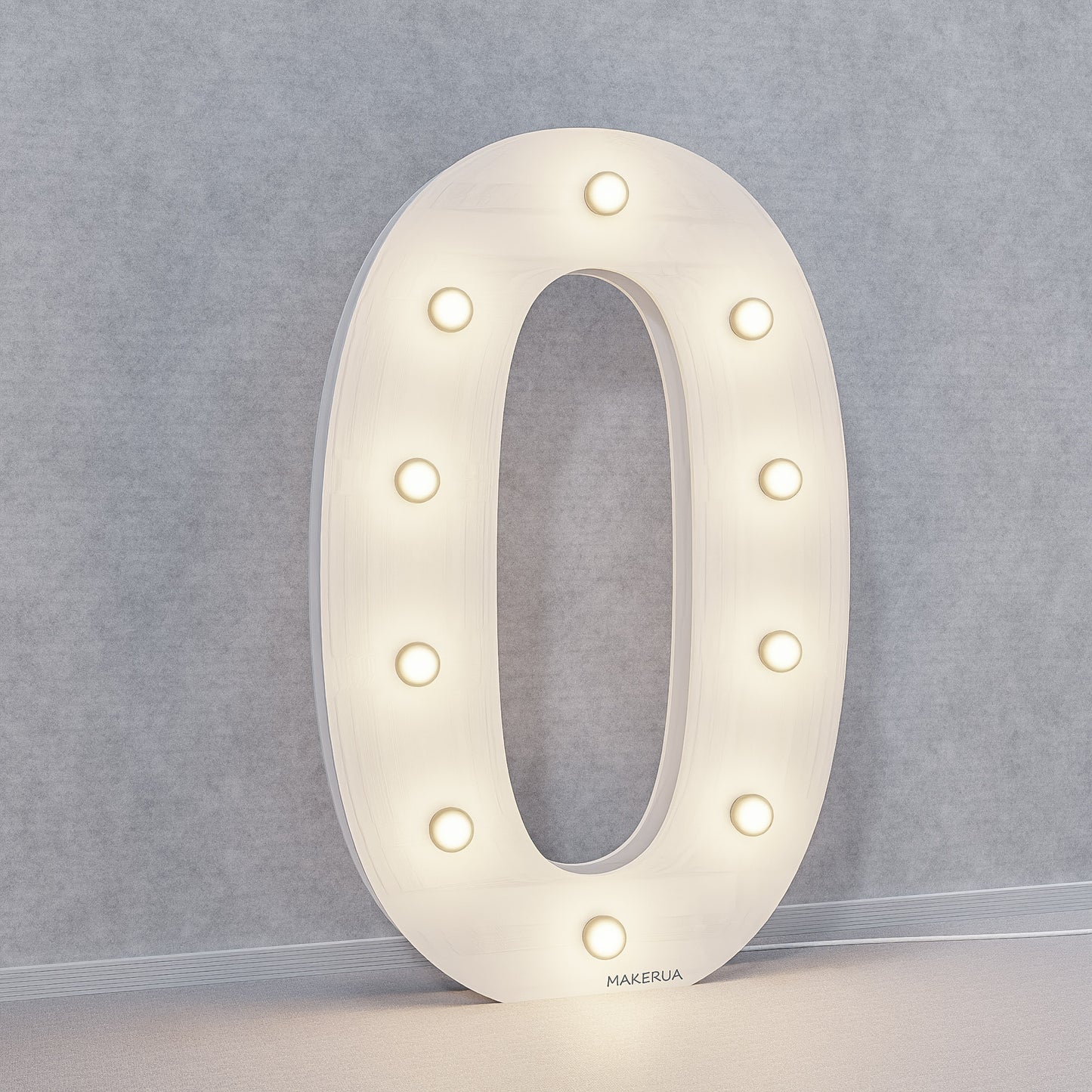 Number 20 Twenty birthday 1m (3.3ft) + LED Light Bulbs marquee numbers neon sign backdrop white decoration large giant big party props decor NHW20 - MakerUA