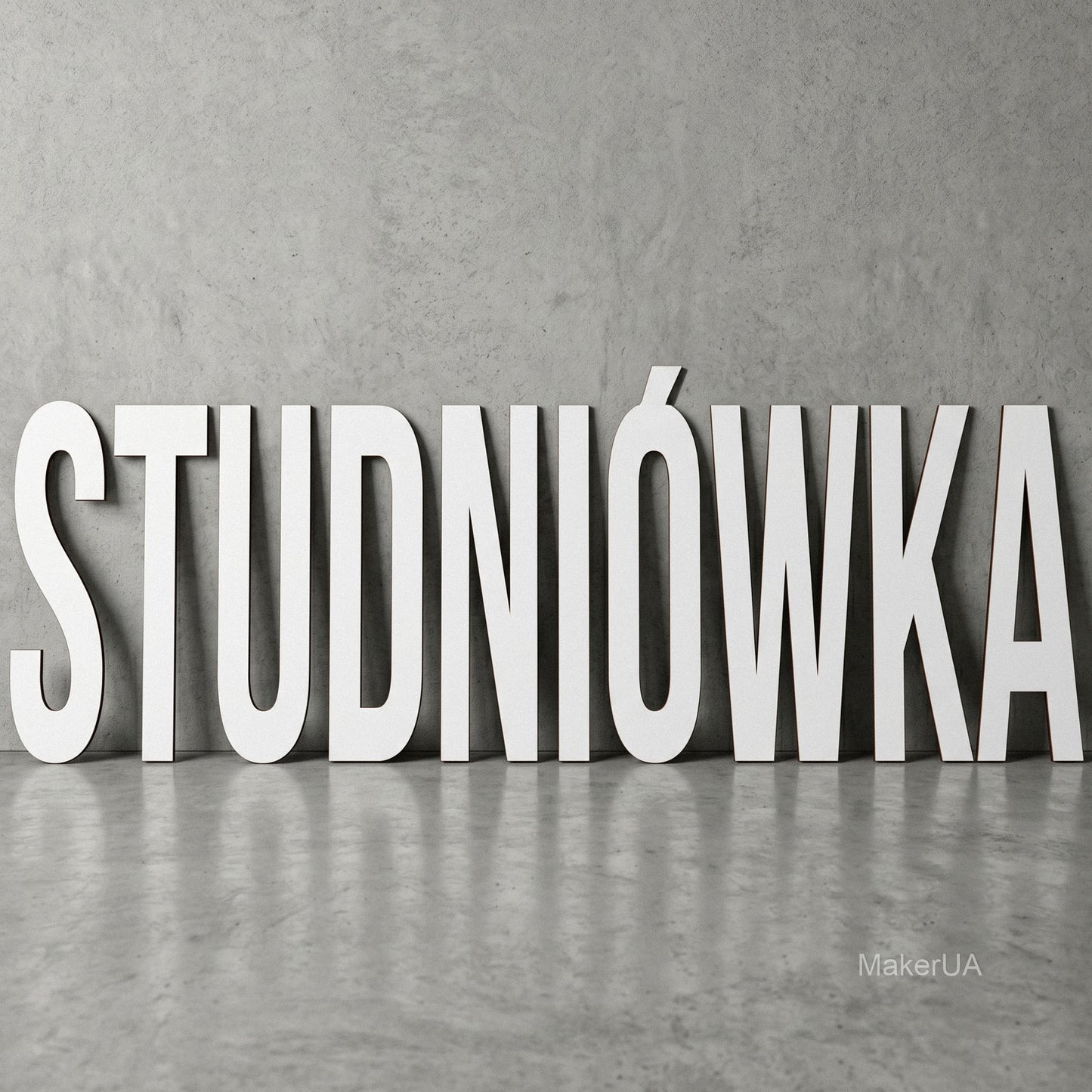 White letters STUDNIÓWKA without stand - MakerUA