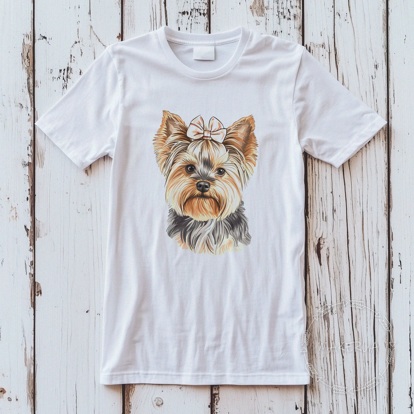 T-shirt yorkshire terrier dog white black tee shirt print gift birthday - MakerUA
