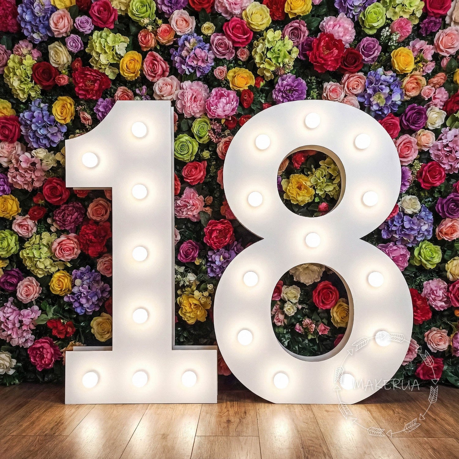Giant Light Up Numbers 18 18th Birthday Decoration White Marquee Letters Party LED Bulbs