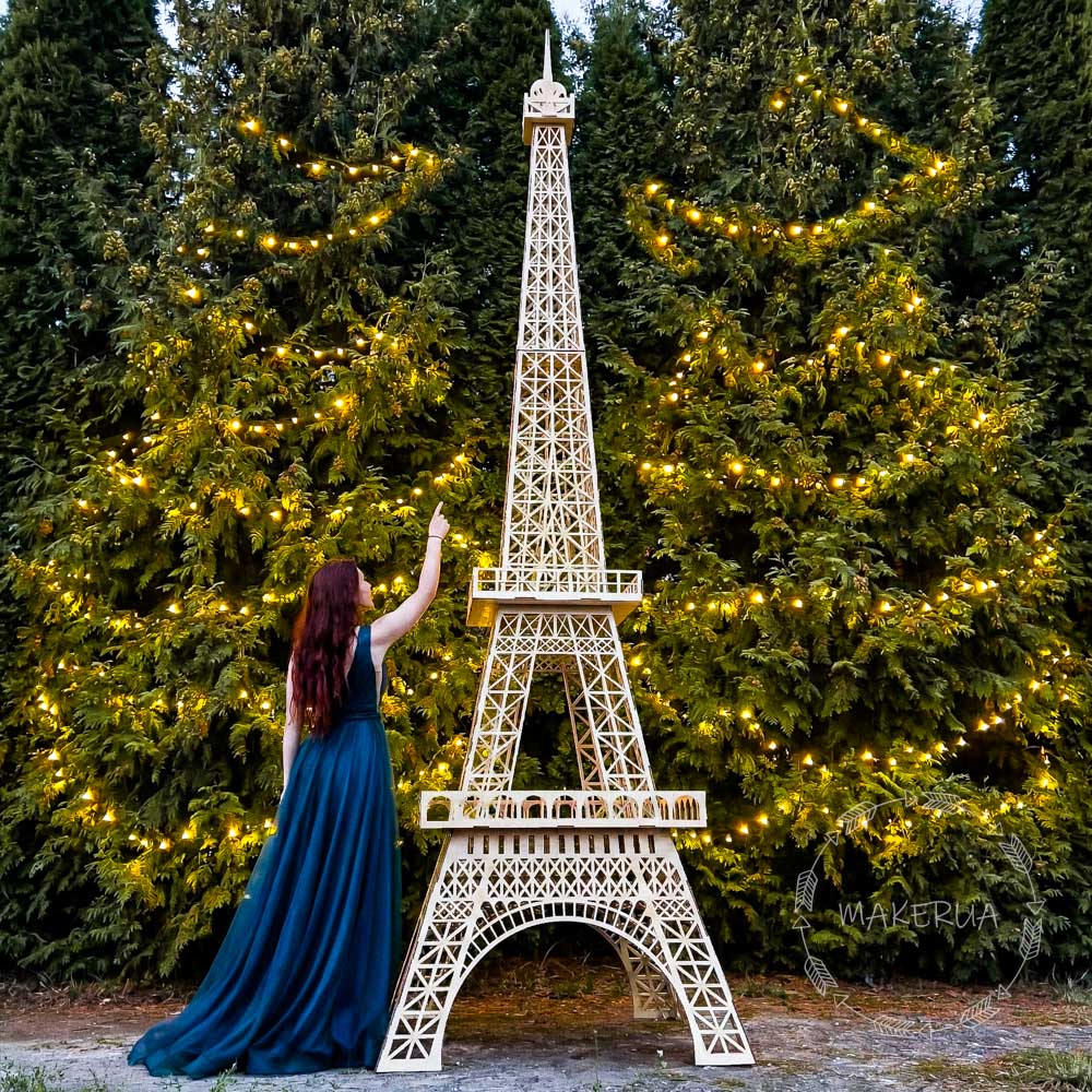 Giant Wooden Eiffel Tower 2ft-14ft Paris Theme Sculpture Statue French Prop Birthday Arch Backdrop Industrial Loft Home Decor 3D Travel Gift