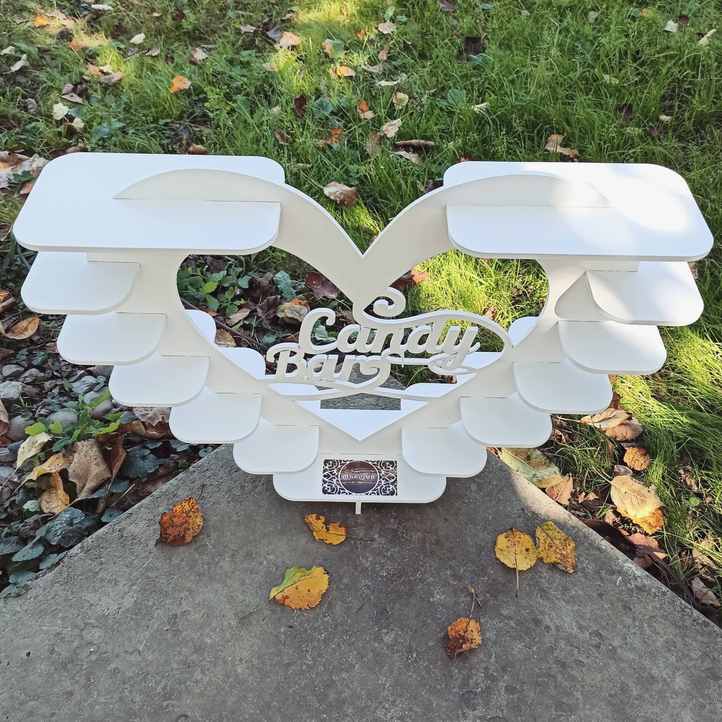 Heart shape candy bar sweet stand 03 cake parties birthday wedding table decorations buffet cart party delights cupcake tray white style treats decor - MakerUA