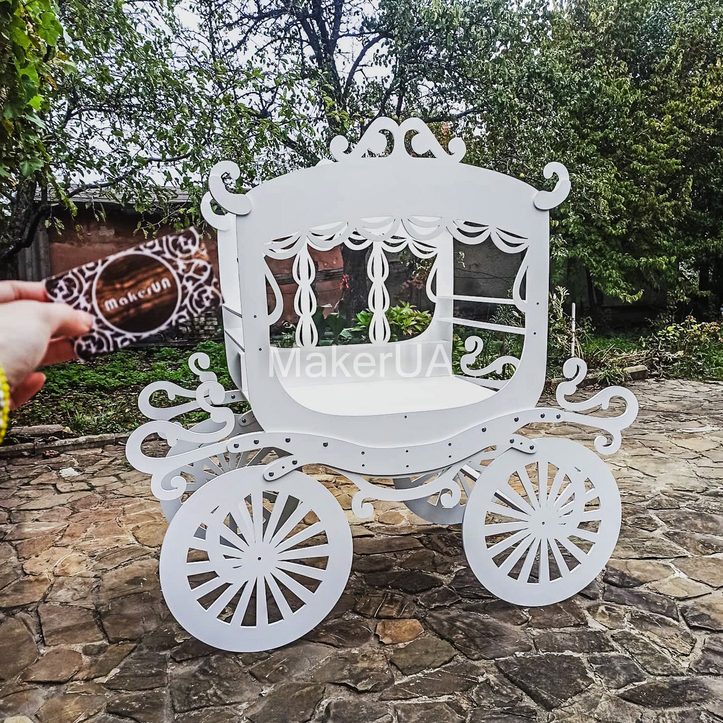 Sweet Cart Cake Stand Display Princess Carriage event Wedding сoach Birthday sweet table castle Candy Cart with wheels party prop decor - MakerUA