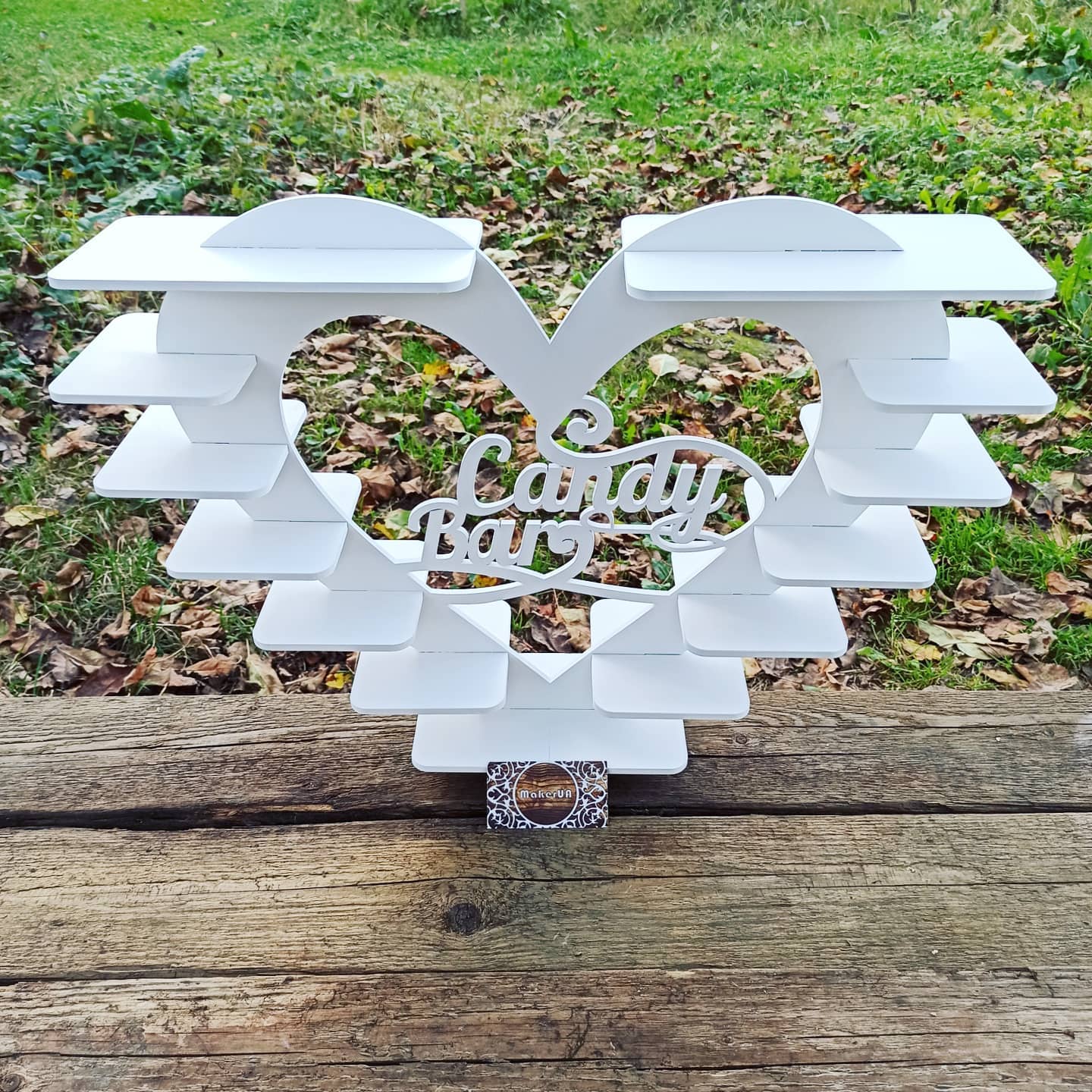 Heart shape candy bar sweet stand 03 cake parties birthday wedding table decorations buffet cart party delights cupcake tray white style treats decor - MakerUA