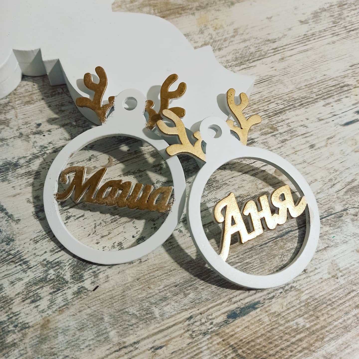 Personalized Christmas Ornaments Name Wooden Decorations Tree Hanging Kindergarten Gift Classmate Preschool Keepsake Teacher Student Decor Style U - MakerUA