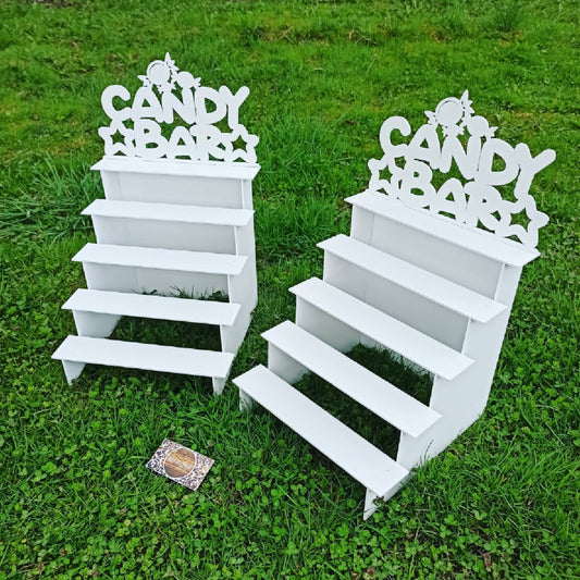 Candy Bar sweet stand cake tiered stairs parties birthday wedding table decorations buffet coach cart party delights cupcake tray white style treats decor - MakerUA