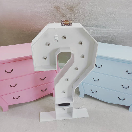 Boy or Girl party decorations led bulb light neon lamp welcome decor text letters question mark sign numbers marquee - MakerUA