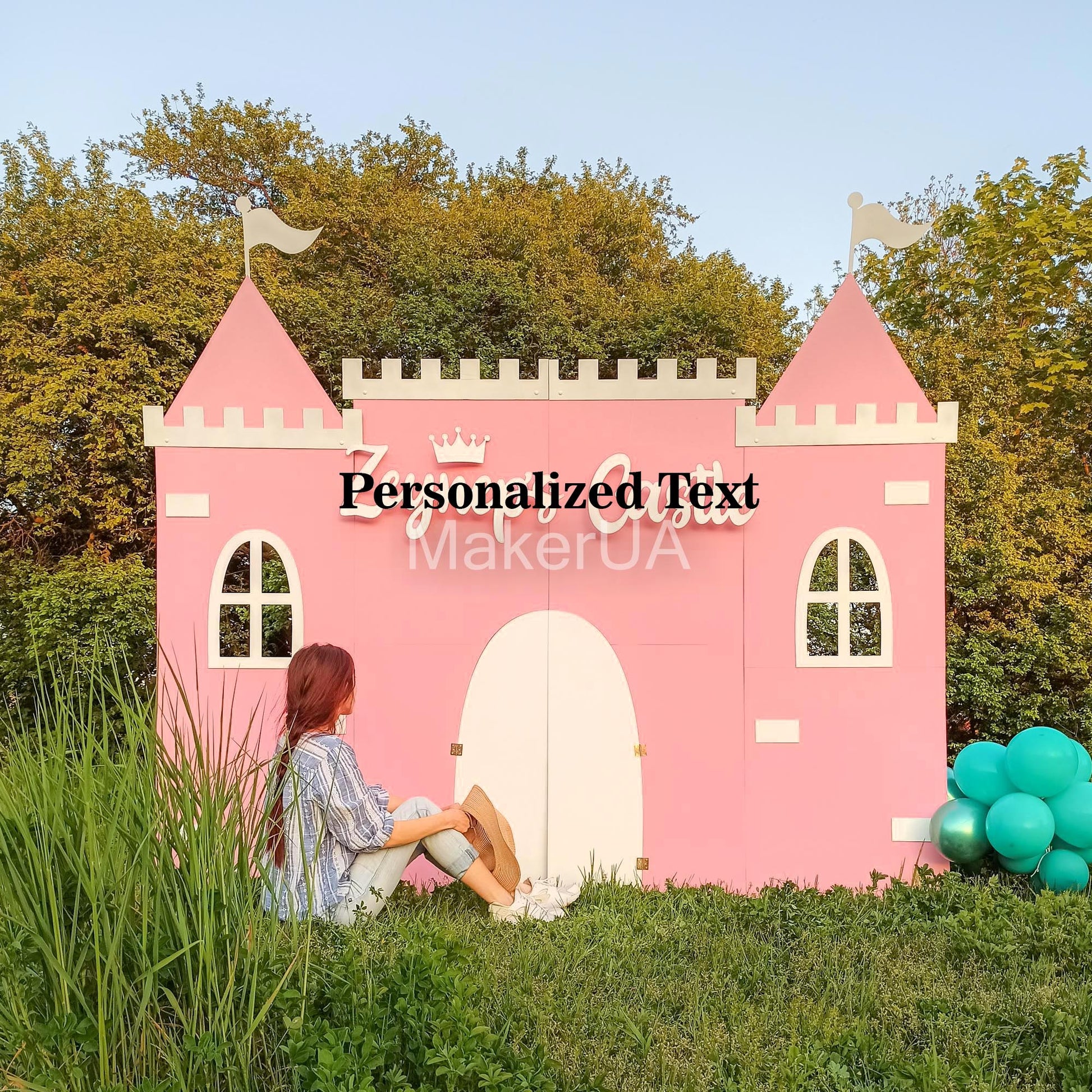 Princess Castle backdrop birthday party theme girl kids doll decorations event prop shop disney cake arch horse coach carriage decor - MakerUA