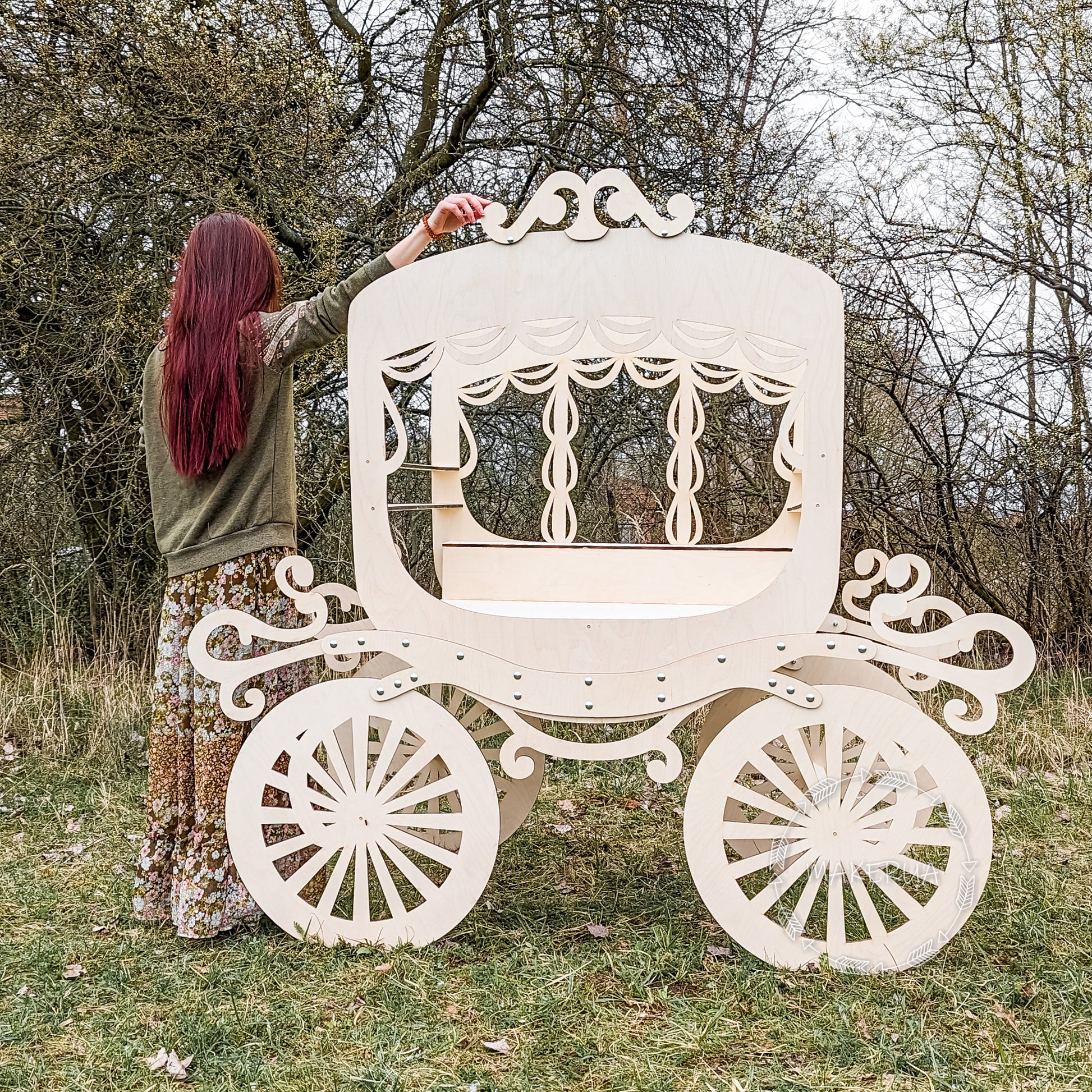Sweet Cart Cake Stand Display Princess Carriage event Wedding сoach Birthday sweet table castle Candy Cart with wheels party prop decor - MakerUA