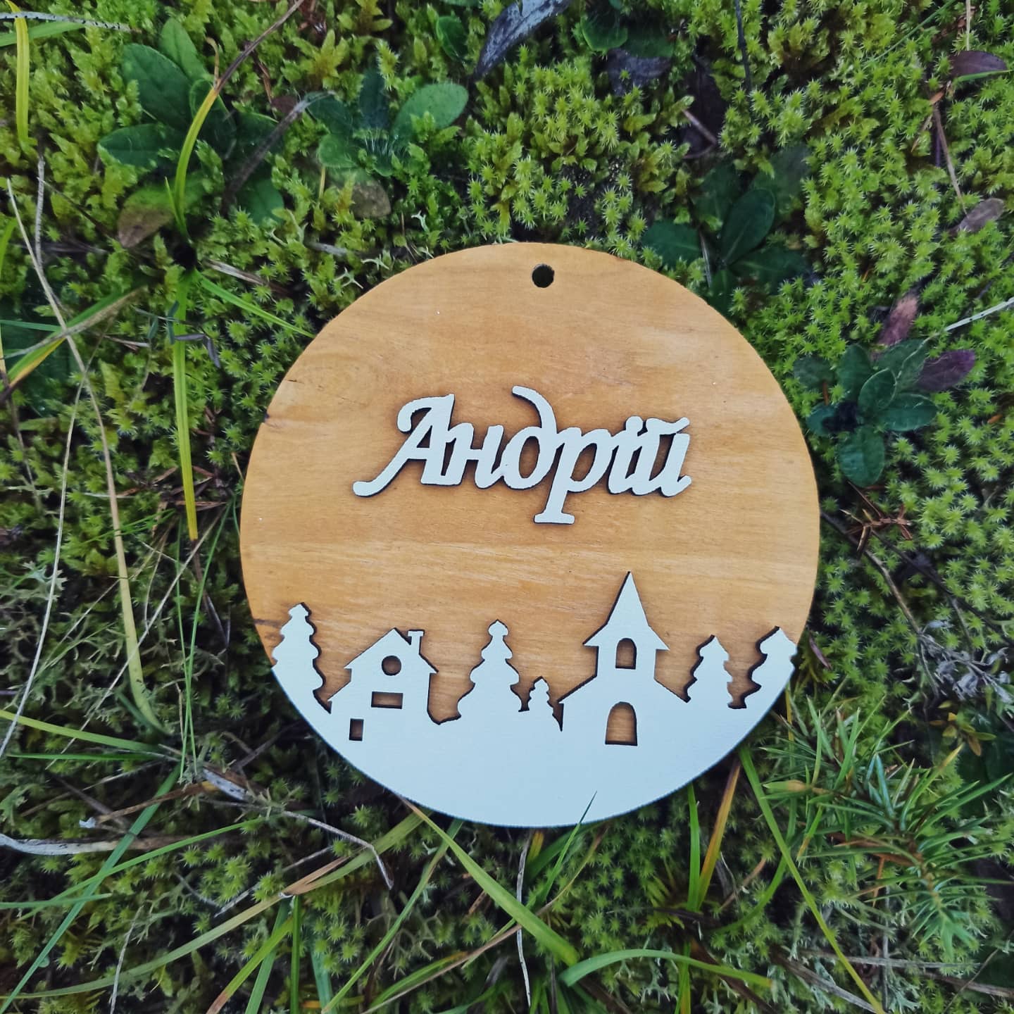 Personalized Christmas Ornaments Name Wooden Decorations Tree Hanging Kindergarten Gift Classmate Preschool Keepsake Teacher Student Decor Style H - MakerUA