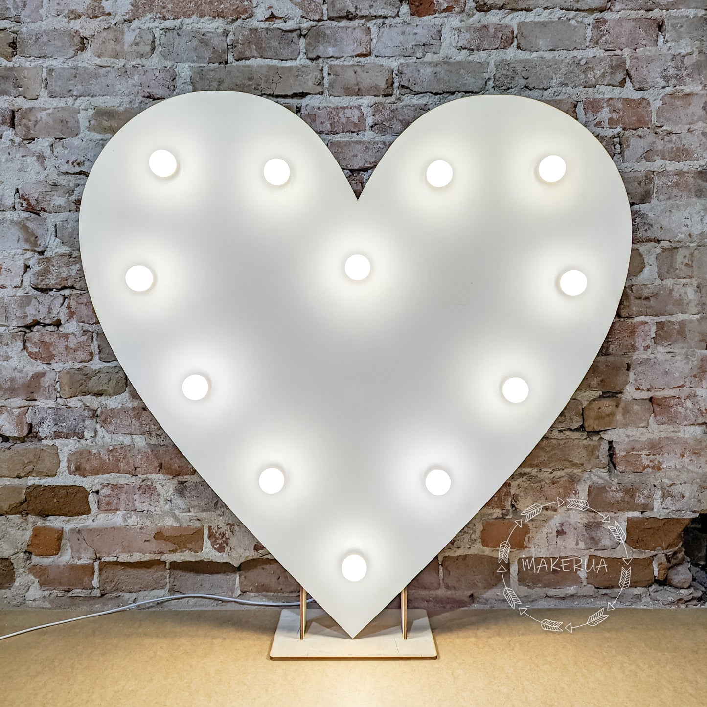 Heart with LED Bulbs in Set marquee light up giant huge large decorations sign for christmas birthday party neon lamp baby decor - MakerUA