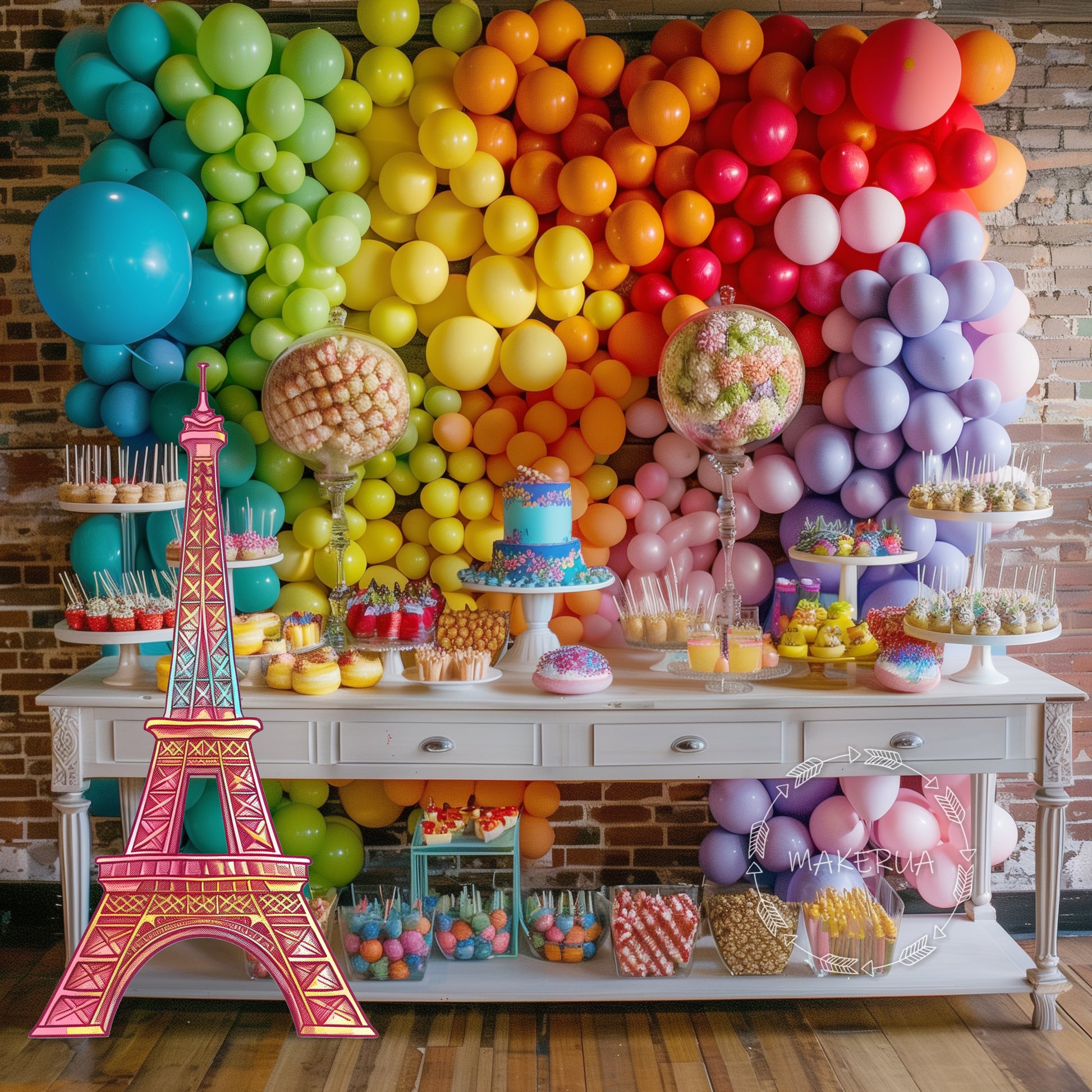 Eiffrl Tower for birthday wedding party decorations with uv print - MakerUA