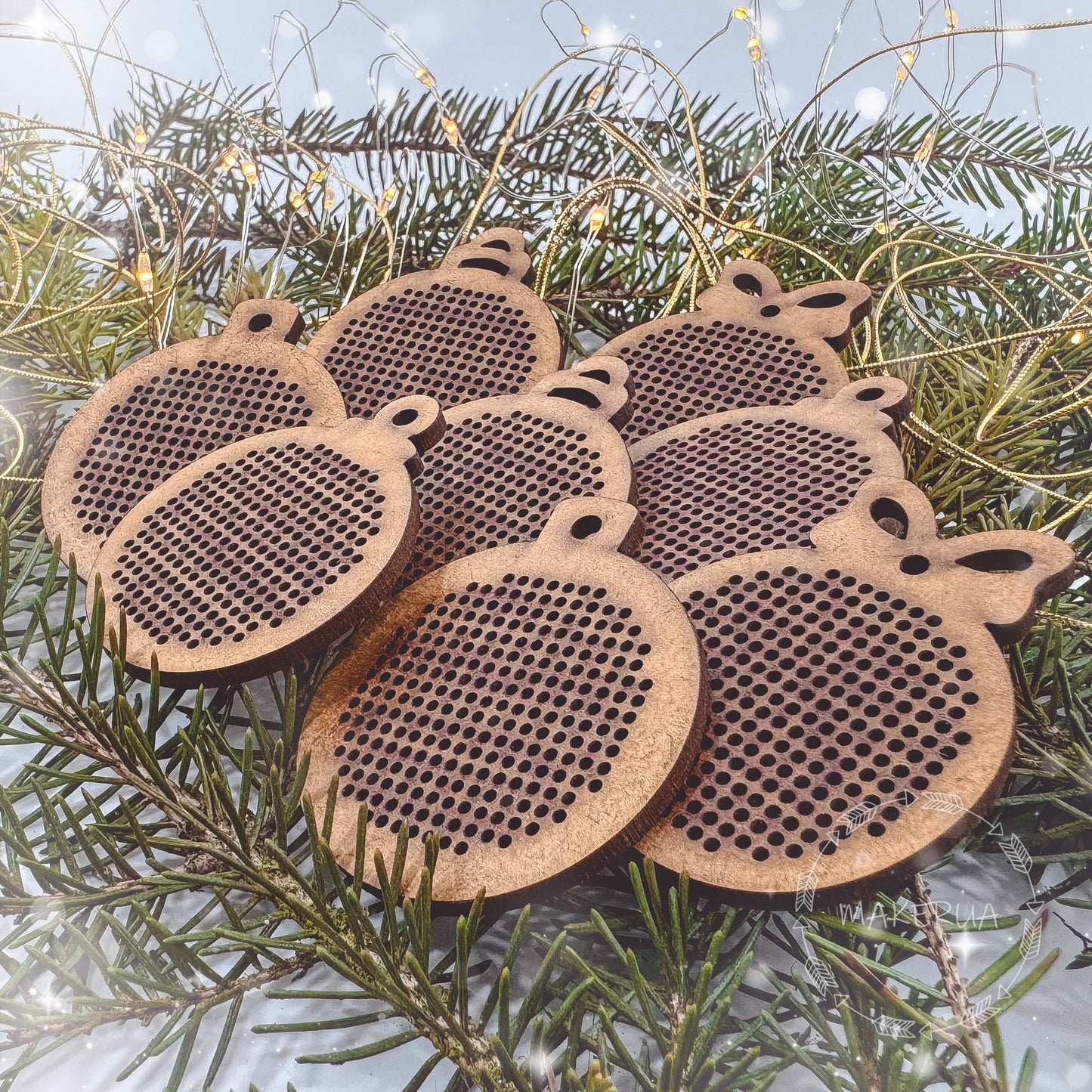 Wooden Cross Stitch Blank Base Embroidery Christmas Tree Ornaments Decorations Pendant DIY Jewelry Gift Bead Thread Needlecraft Shape Butterfly Style SetF5 - MakerUA