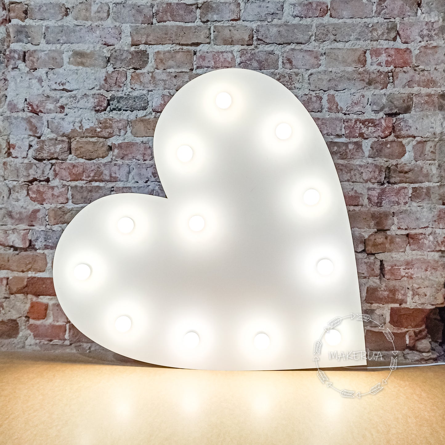 Heart with LED Bulbs in Set marquee light up giant huge large decorations sign for christmas birthday party neon lamp baby decor - MakerUA