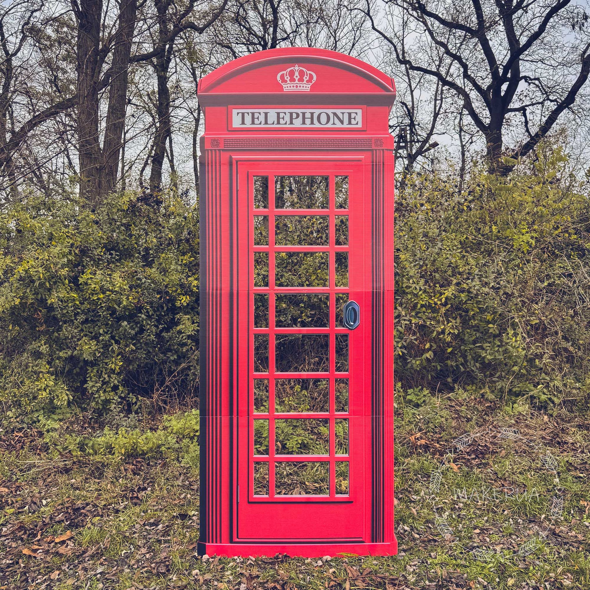 English London British Telephone Booth Phone Box Red Cutouts Birthday Wedding Party Props Photo Decorations UK Life Size Top Christmas Decor - MakerUA