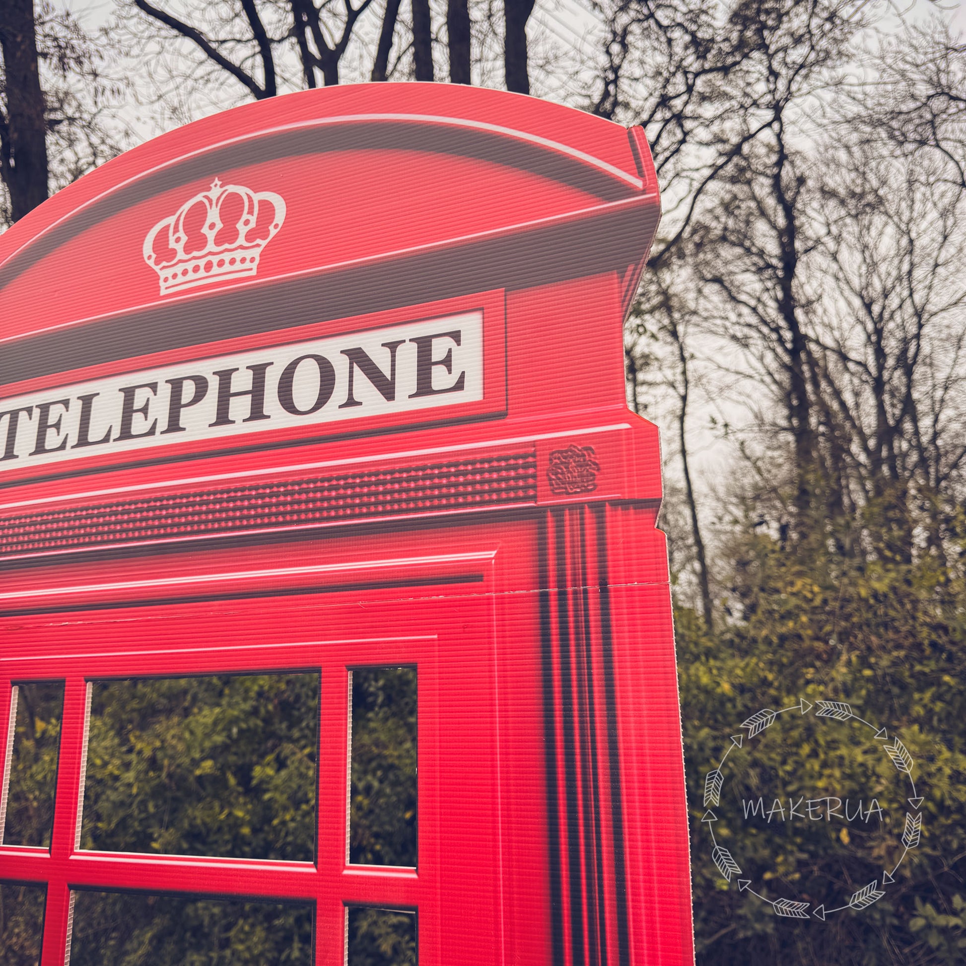 English London British Telephone Booth Phone Box Red Cutouts Birthday Wedding Party Props Photo Decorations UK Life Size Top Christmas Decor - MakerUA