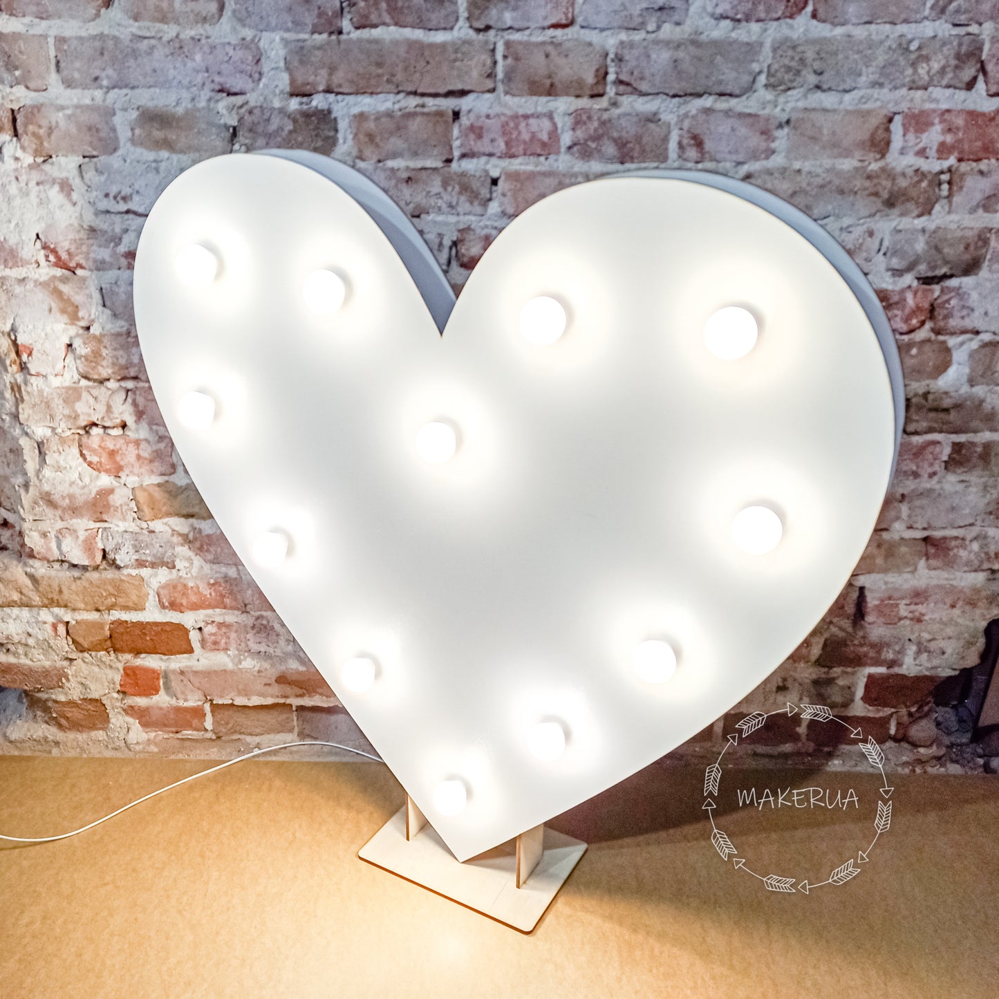 Heart shape light up marquee led neon sign foldable love letters ornaments backdrop birthday decoration numbers arch large giant big large huge party props decor - MakerUA