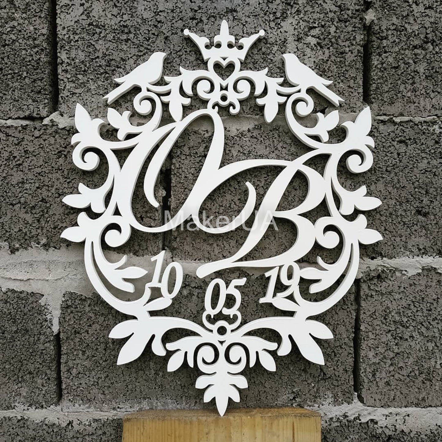 Ініціали Монограма Знак Літери Весільний Логотип Арка Тло ​​Настінне Висяче Ім'я Шлюбна Церемонія Серце Виноградна Лоза Топ Персоналізовані Користувацькі Прикраси