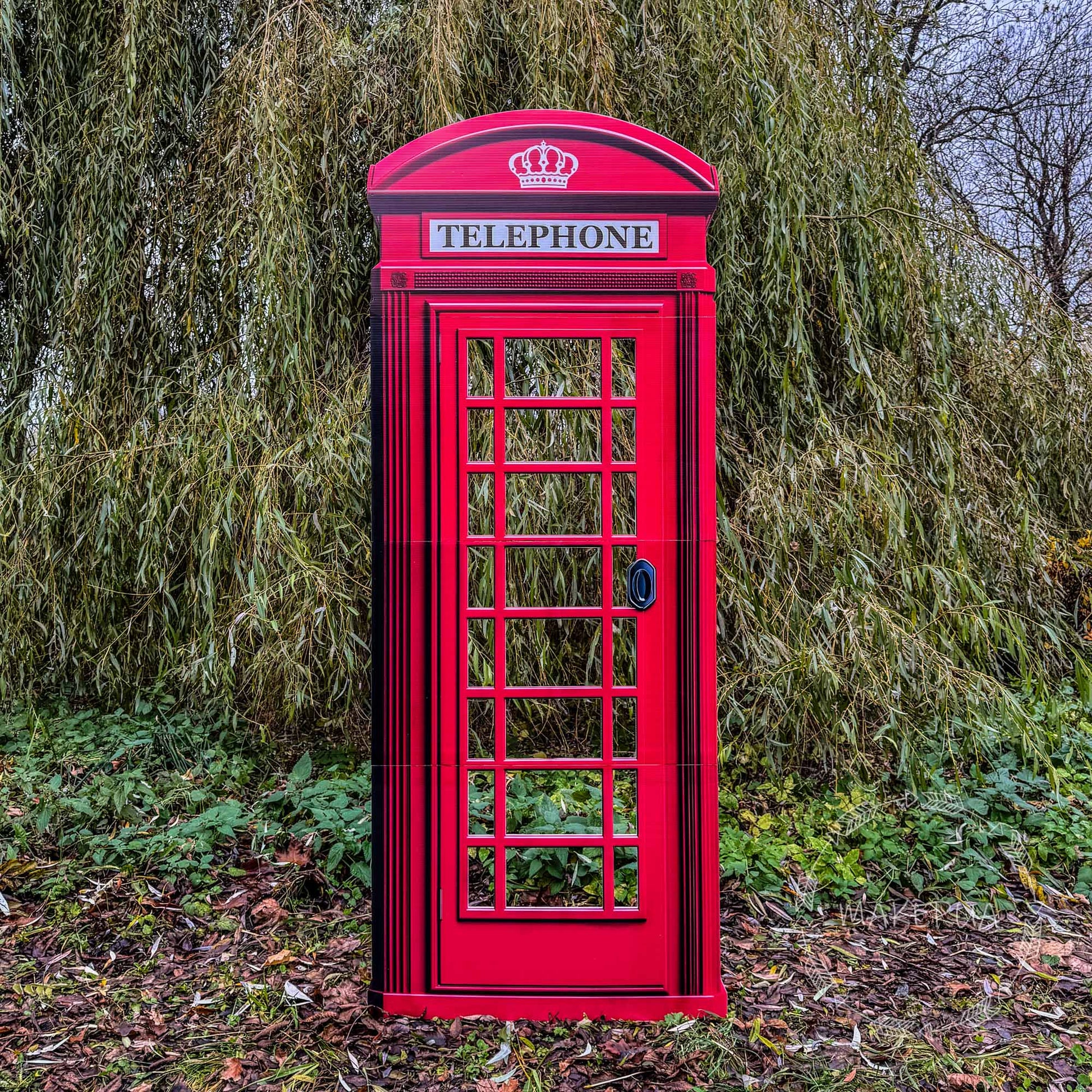 English London British Telephone Booth Phone Box Red Cutouts Birthday Wedding Party Props Photo Decorations UK Life Size Top Christmas Decor - MakerUA