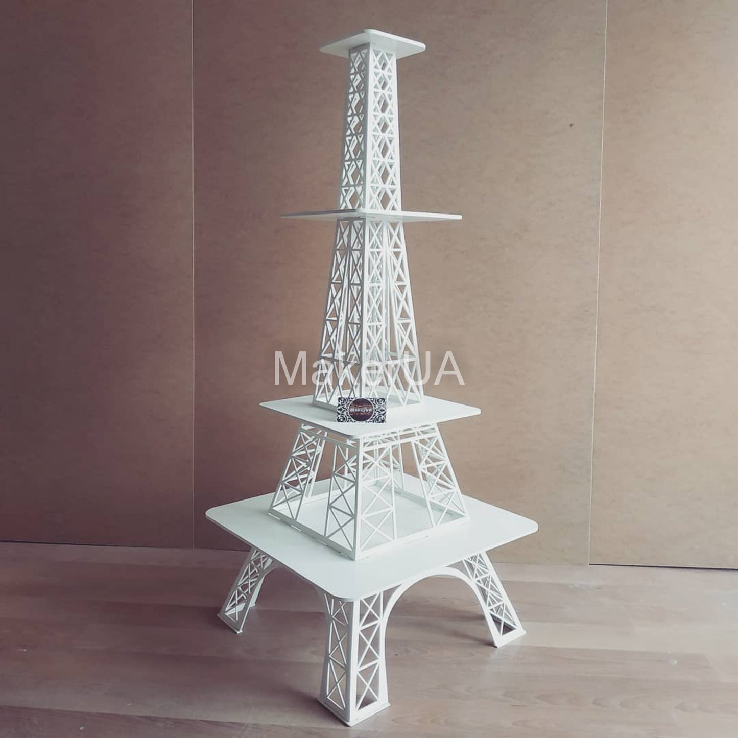 White Eiffel Tower Stand cake dessert cupcake flower display table buffet floral market sweet candy cart bar donut Ice cream party props birthday wedding decor - MakerUA