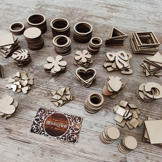 50pcs craft shapes creativity cutout diy unfinished unpainted mini jewelry earrings macrame ornaments needlework shaped eco natural plywood wood wooden embellishment plaques decorations decor - MakerUA