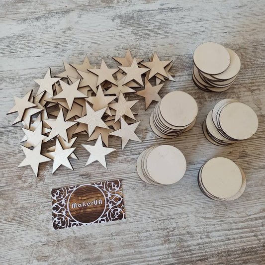 40pcs craft shapes star creativity cutout diy unfinished unpainted mini jewelry earrings macrame ornaments needlework shaped eco natural plywood wood wooden embellishment plaques decorations - MakerUA