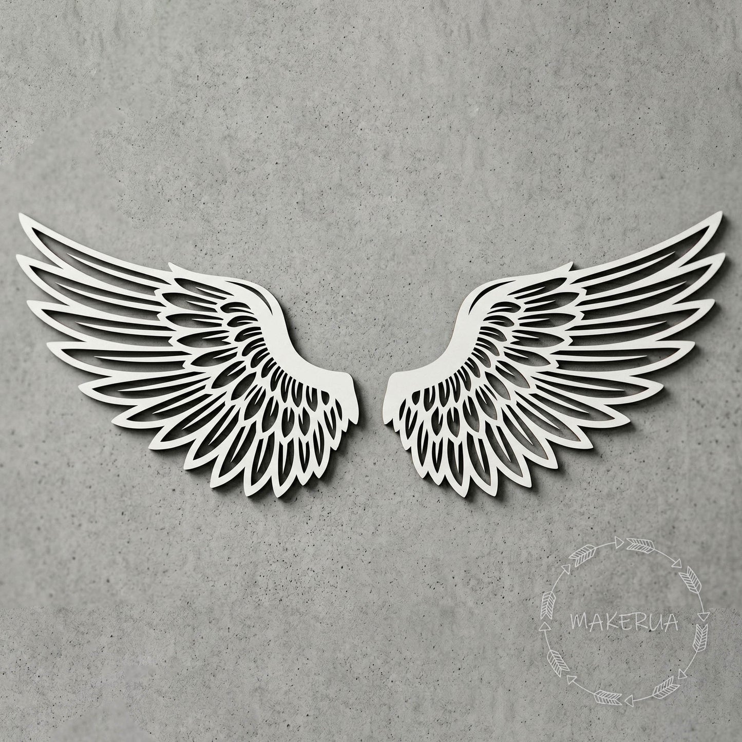 Giant Angel Wings Decor | White Wall Art | Baby Shower Backdrop | Baptism & Christening Prop | Cutout 1st Birthday Photo Booth - MakerUA