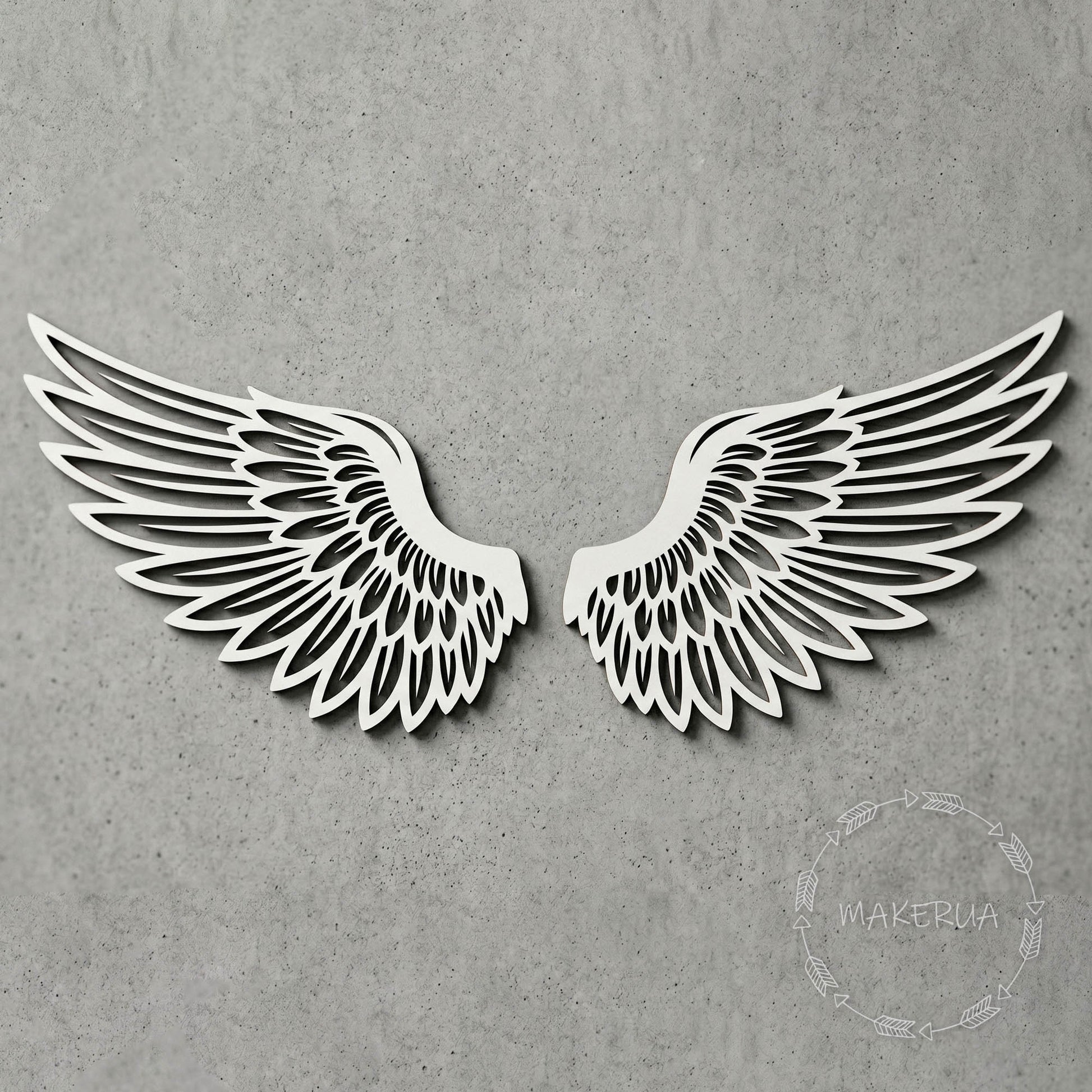 Giant Angel Wings Decor | White Wall Art | Baby Shower Backdrop | Baptism & Christening Prop | Cutout 1st Birthday Photo Booth - MakerUA
