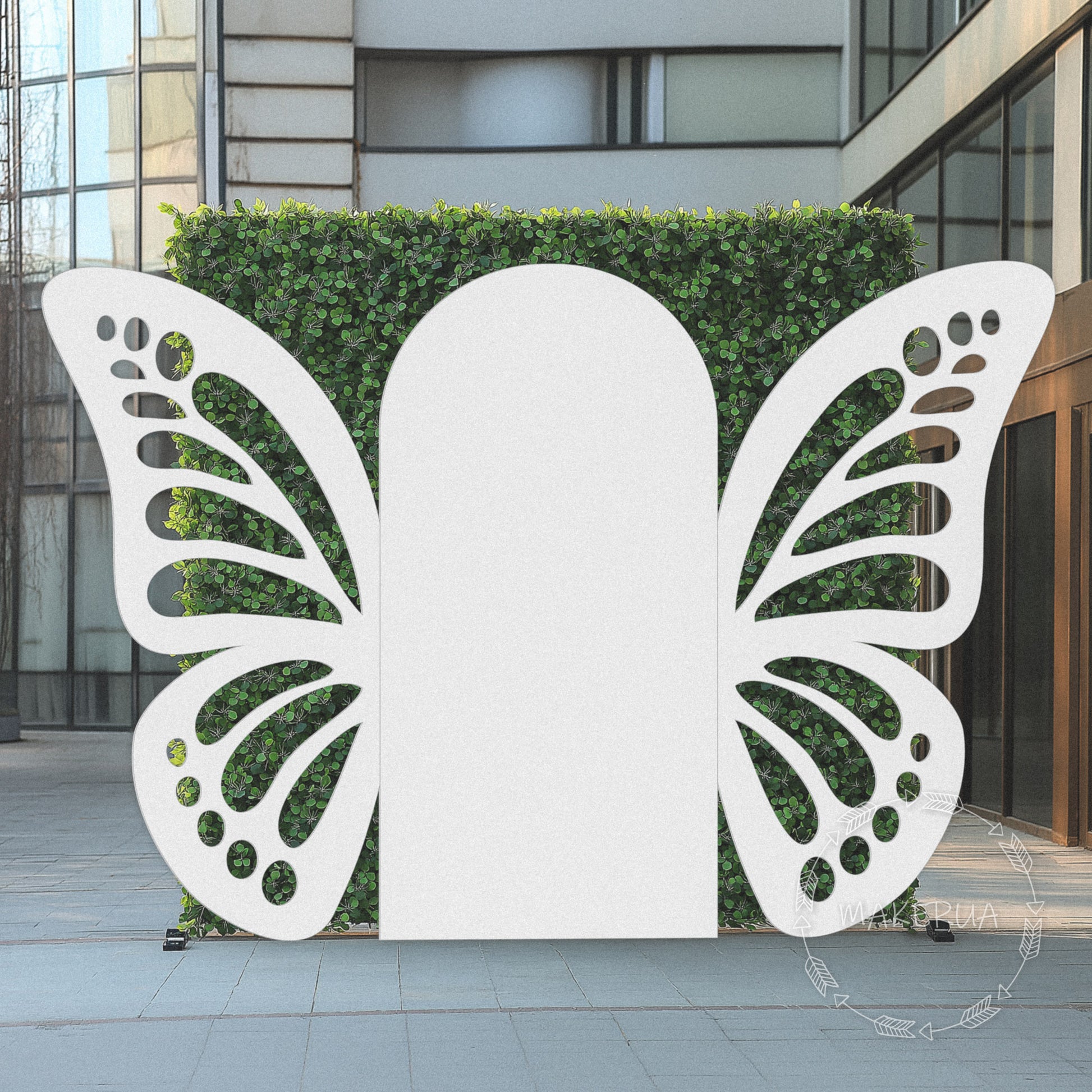 Butterfly Backdrop for wedding birthday decorations event party prop shop photo booth foldable white flower floral stand arch decor - MakerUA