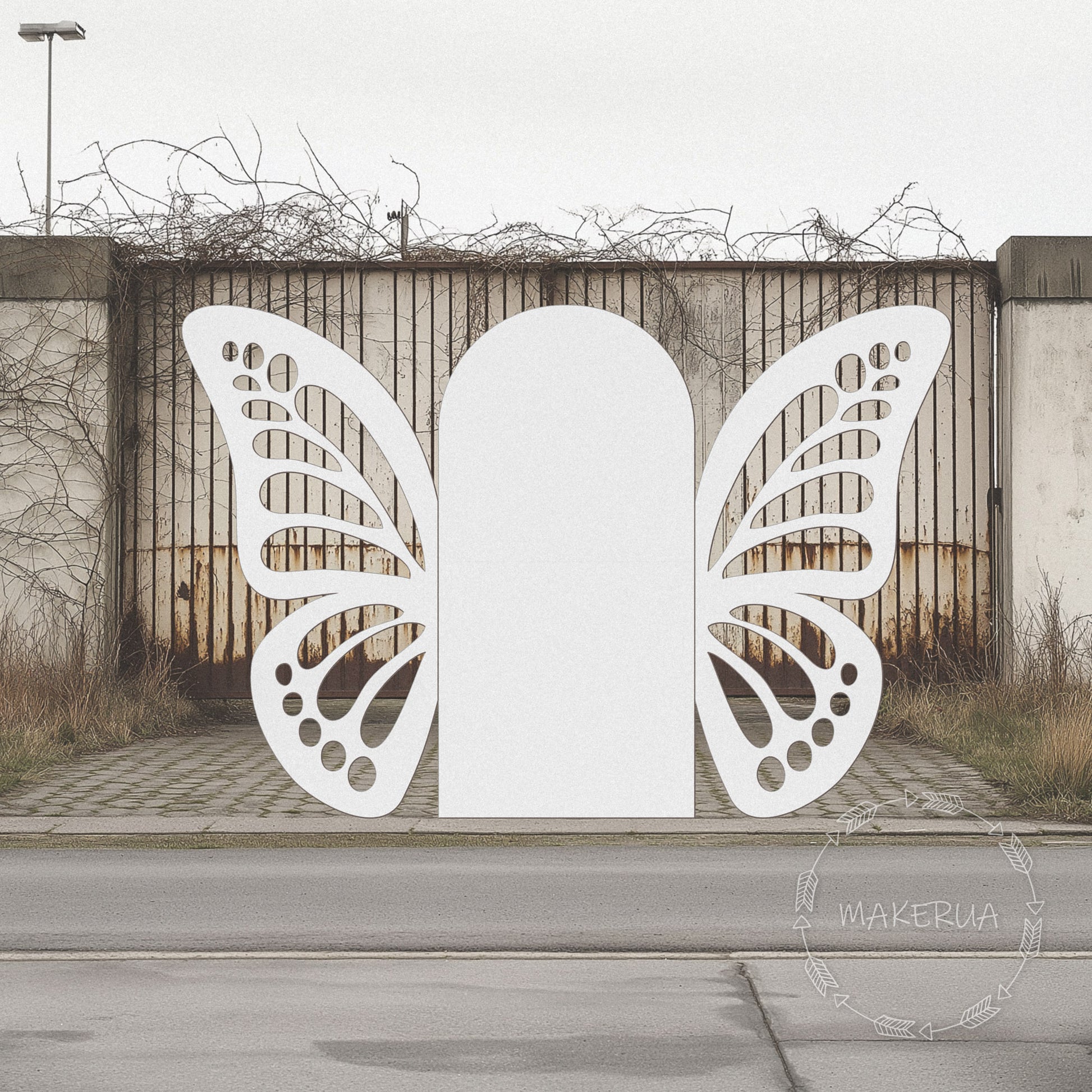 Butterfly Backdrop for wedding birthday decorations event party prop shop photo booth foldable white flower floral stand arch decor - MakerUA