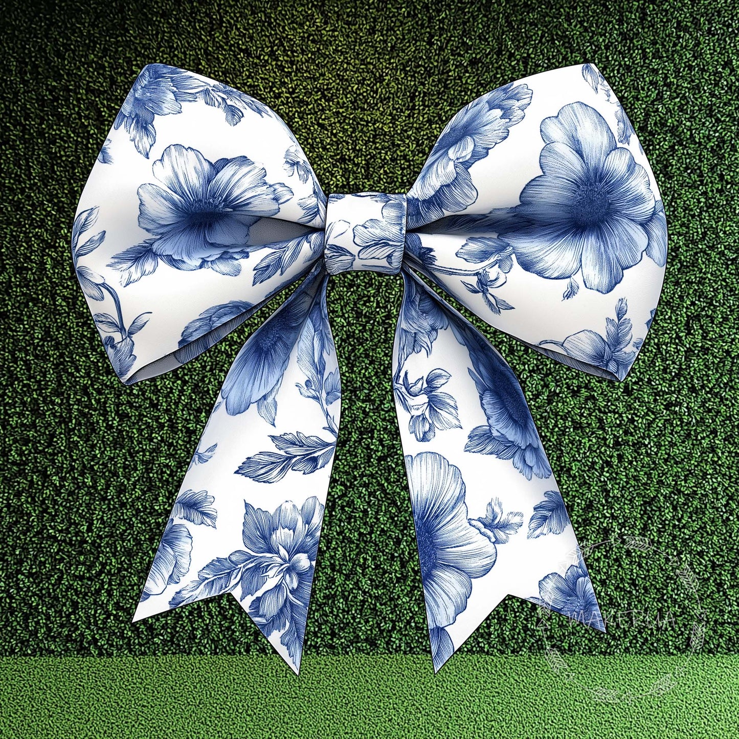 Blue Floral Bow Printed Decor for Birthday Wedding Baby Shower Cute Cutouts Home Room Wall Party Props Decorations - MakerUA