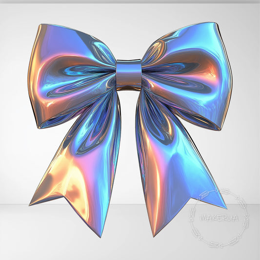 Holographic Bow Holo Printed Decor Cutouts for Birthday Wedding Baby Shower Gift Wall Arch Backdrop Room Party Props Decorations - MakerUA