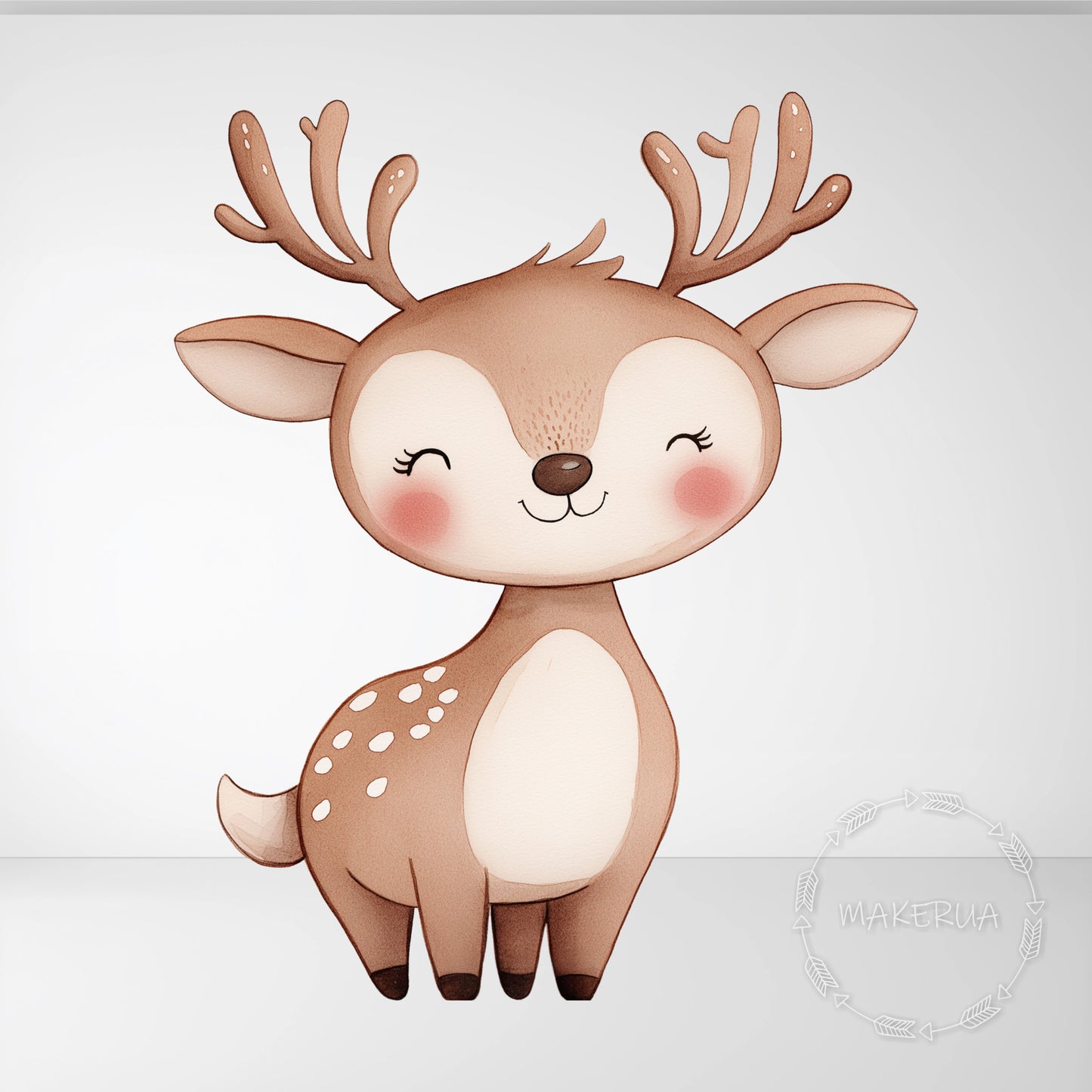 Deer Printed Decor for Birthday Wedding Baby Shower Cute Cutouts Home Room Wall Art Party Props Decorations - MakerUA