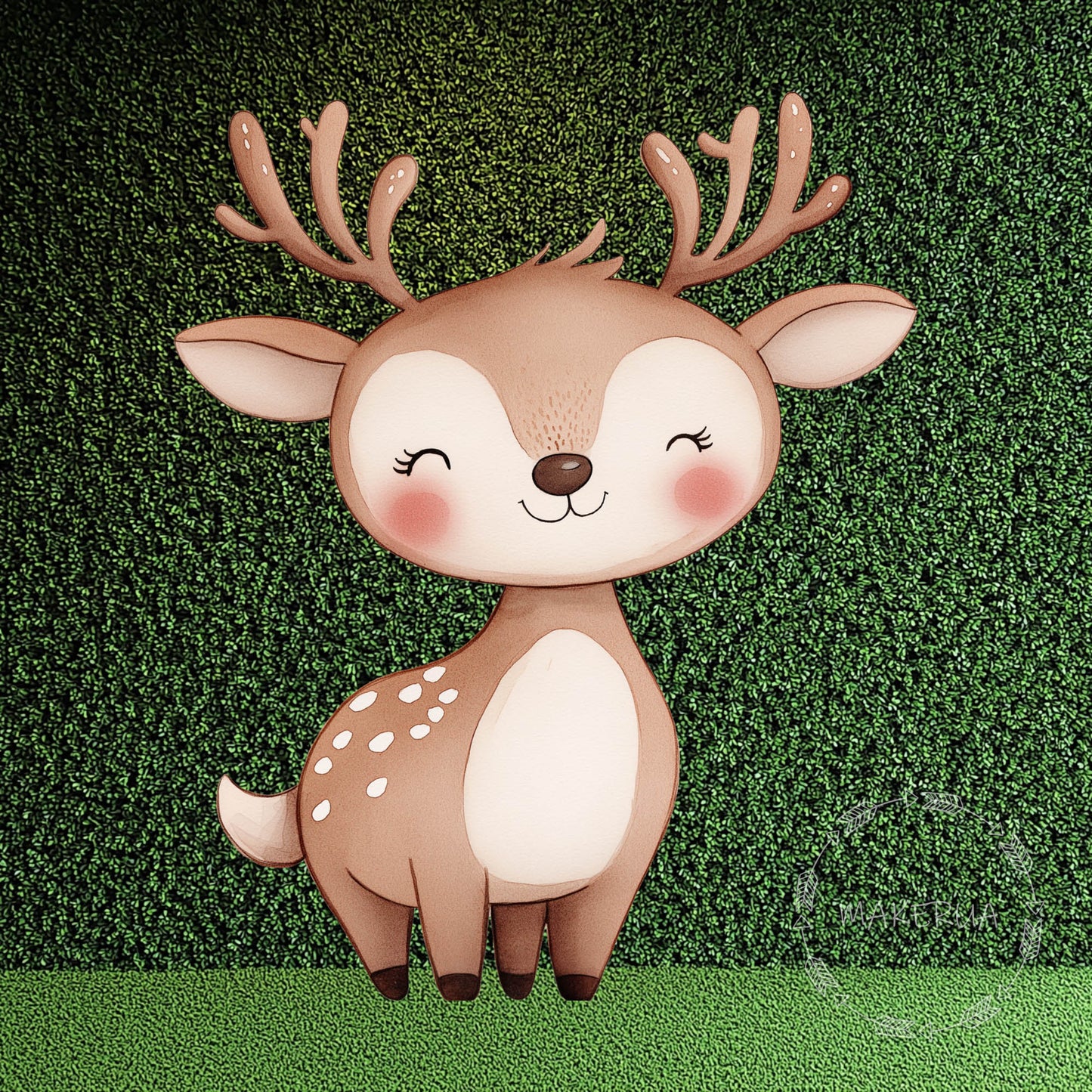 Deer Printed Decor for Birthday Wedding Baby Shower Cute Cutouts Home Room Wall Art Party Props Decorations - MakerUA