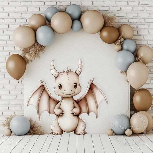 Дракон друкований декор для дня народження хлопчика Baby Shower милі крила тварин вирізи реквізит для вечірки прикраси