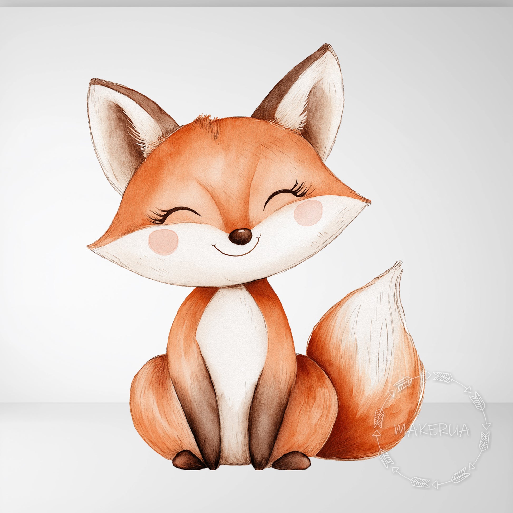 Fox Printed Decor for Birthday Wedding Baby Shower Cute Cutouts Home Room Wall Art Party Props Decorations - MakerUA