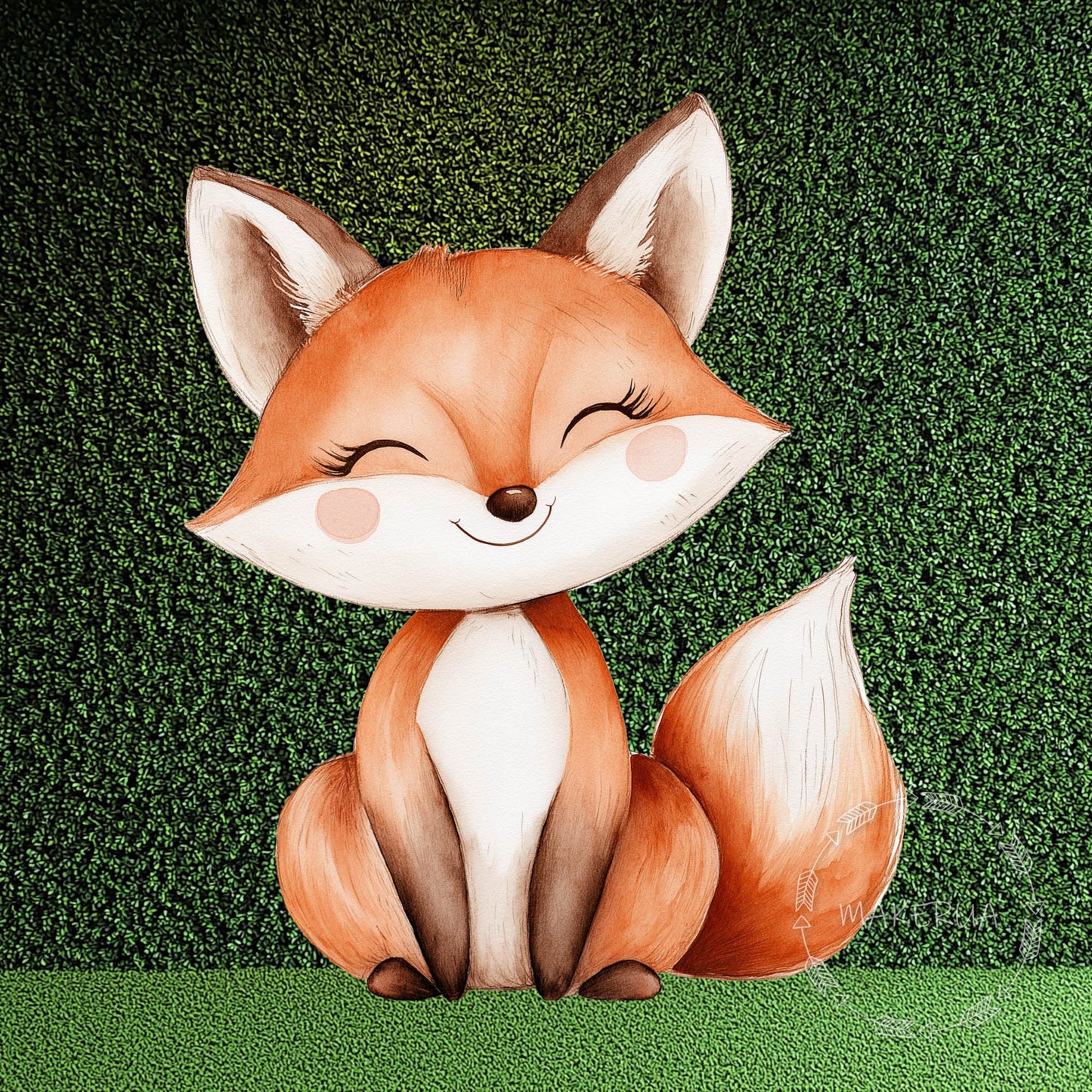 Fox Printed Decor for Birthday Wedding Baby Shower Cute Cutouts Home Room Wall Art Party Props Decorations - MakerUA