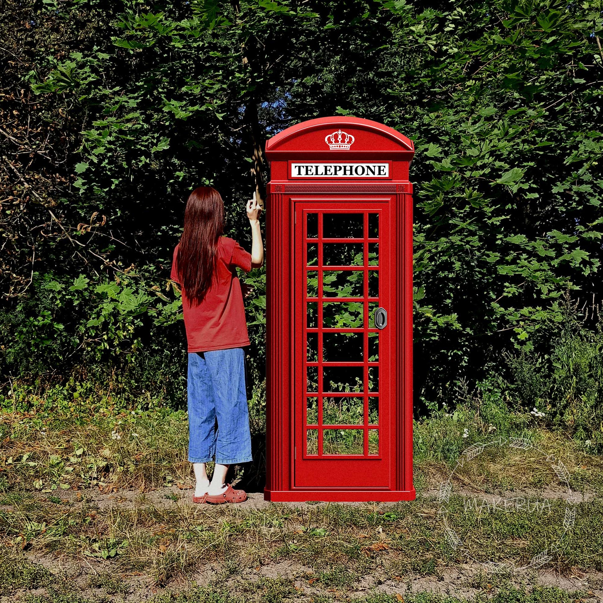 British Red telephone box booth Old Phone decoration