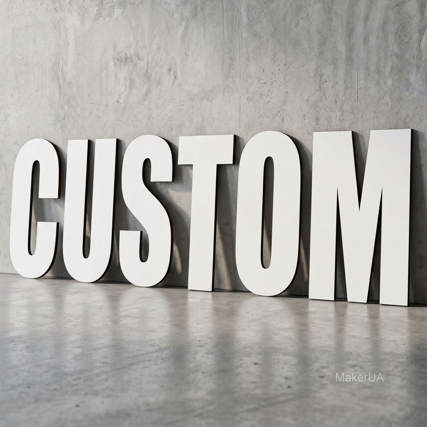 White letters and numbers without stand - MakerUA