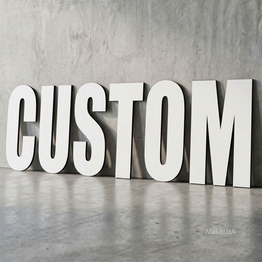 White letters and numbers without stand - MakerUA