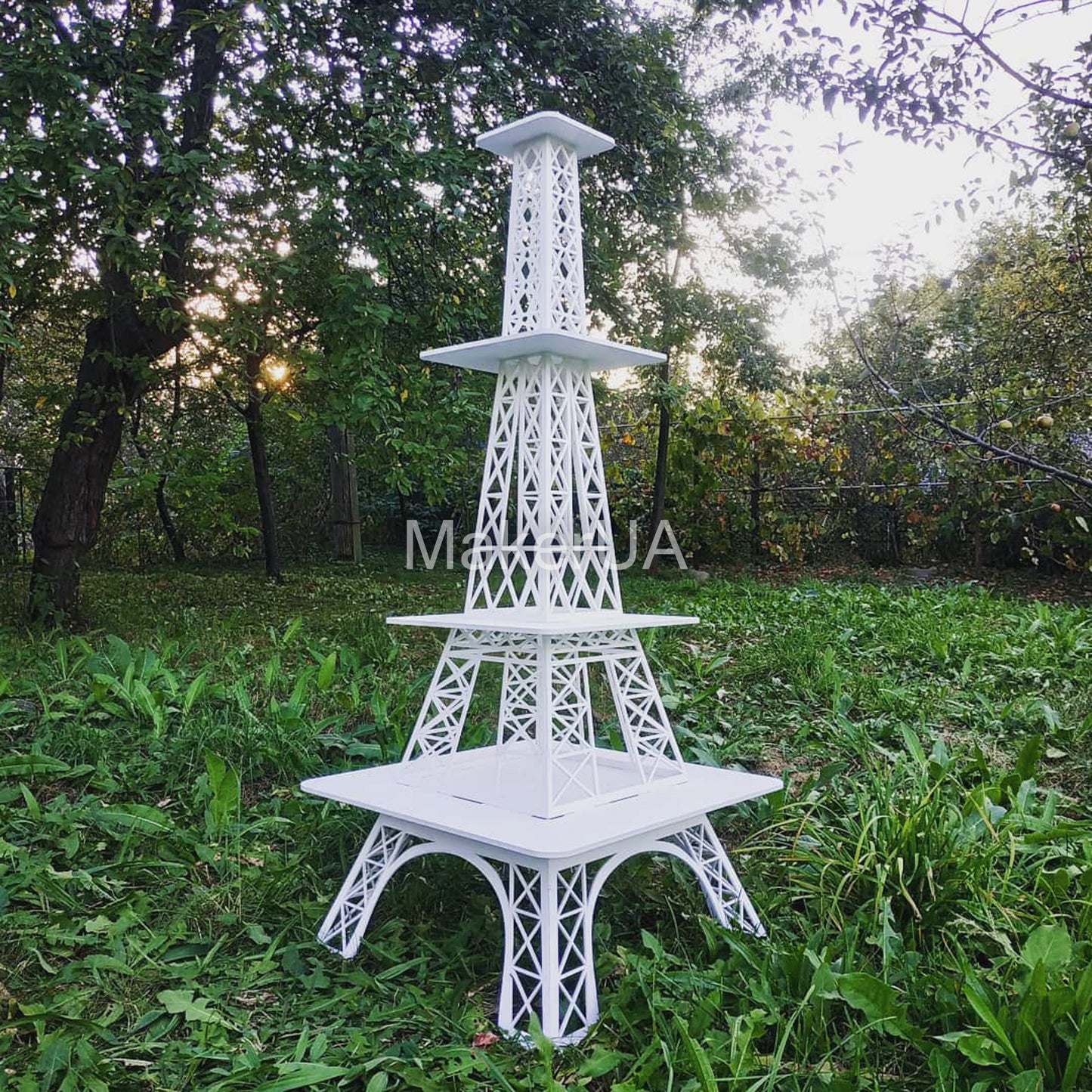 Eiffel Tower Cake Stand Display Table Buffet Market Dessert Cupcake Sweet Candy Cart Bar white