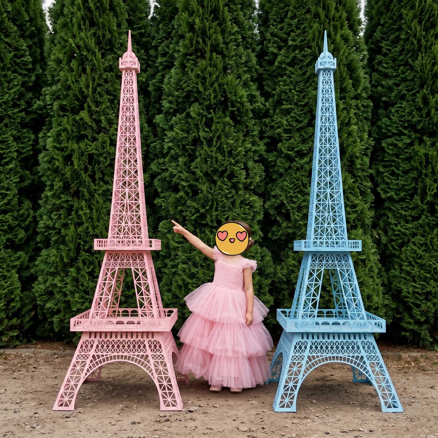 Giant Eiffel Tower Prop Paris Party Decor Sweet 16 Quinceanera Decorations Large Wooden 3D Pink Blue Boy Girl Baby Shower Birthday Backdrop - MakerUA