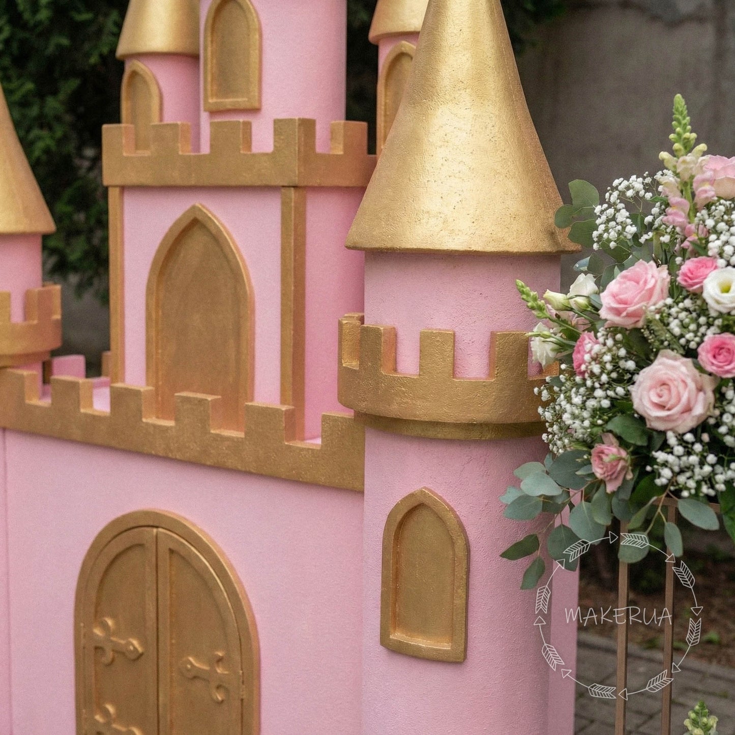 Giant Styrofoam Castle Backdrop Prince Baby Boy Princess Birthday Party Decoration Freestanding Fairytale Photo Prop Large Royal Event Decor - MakerUA