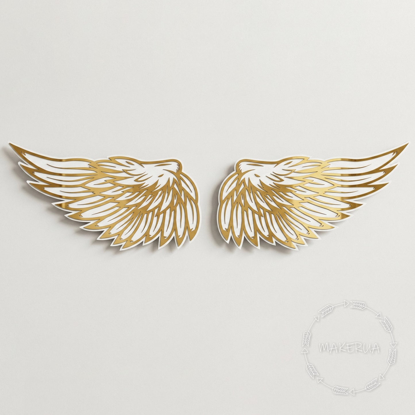 Giant Gold or Silver Angel Wings Decor Mirror Acrylic Wall Art Baby Shower Backdrop Baptism & Christening Prop 1st Birthday Photo Booth