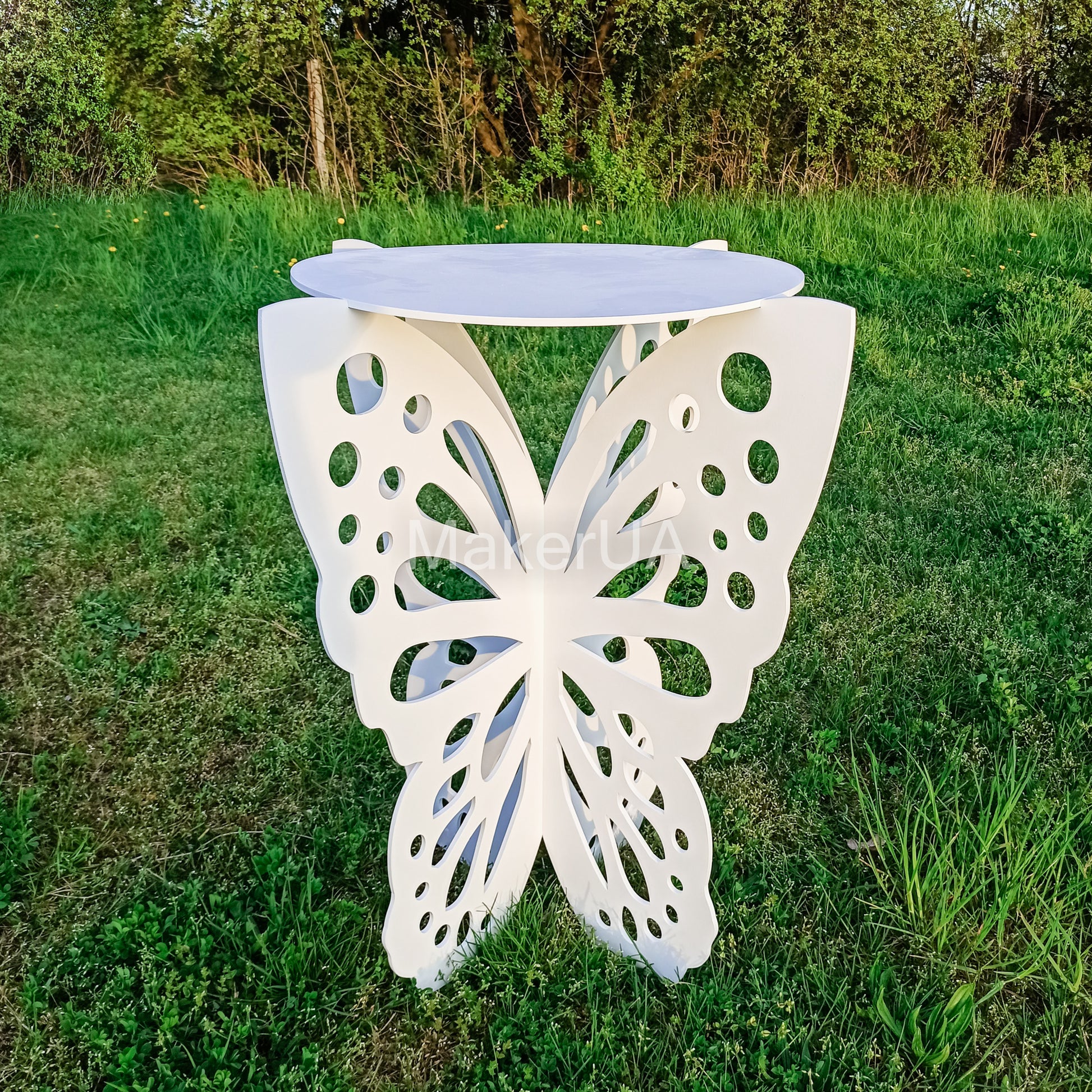 Butterfly Table round stand pedestal wings sweet cake baby shower girl birthday wedding decorations room ideas interior angel decor - MakerUA