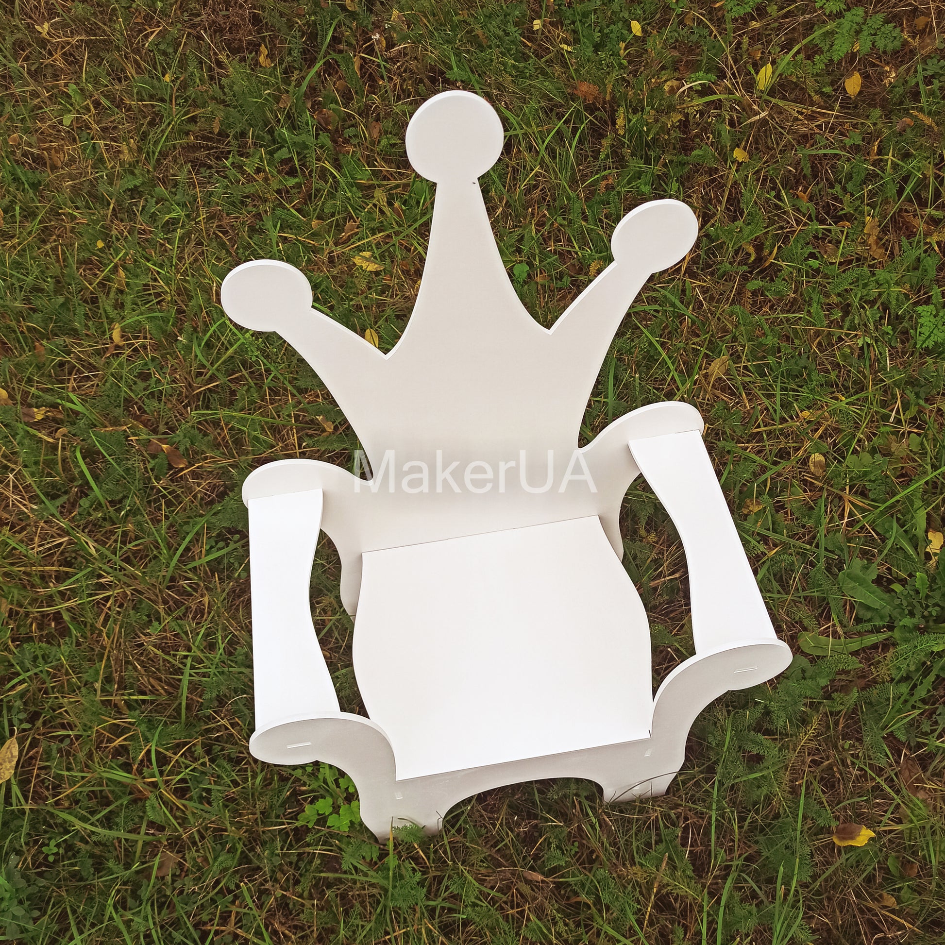 Wooden Throne Chair 02 birthday party decoration girl boy baby shower wood event party prop shop photo booth arch white pink blue - MakerUA