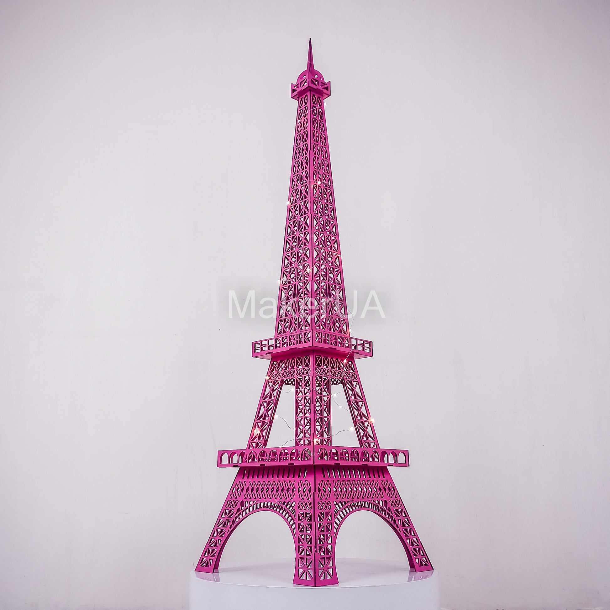 Pink Eiffel Tower 3D sculpture statue large huge life size wooden wedding birthday flower balloon figurine home decor arch backdrop Paris - MakerUA