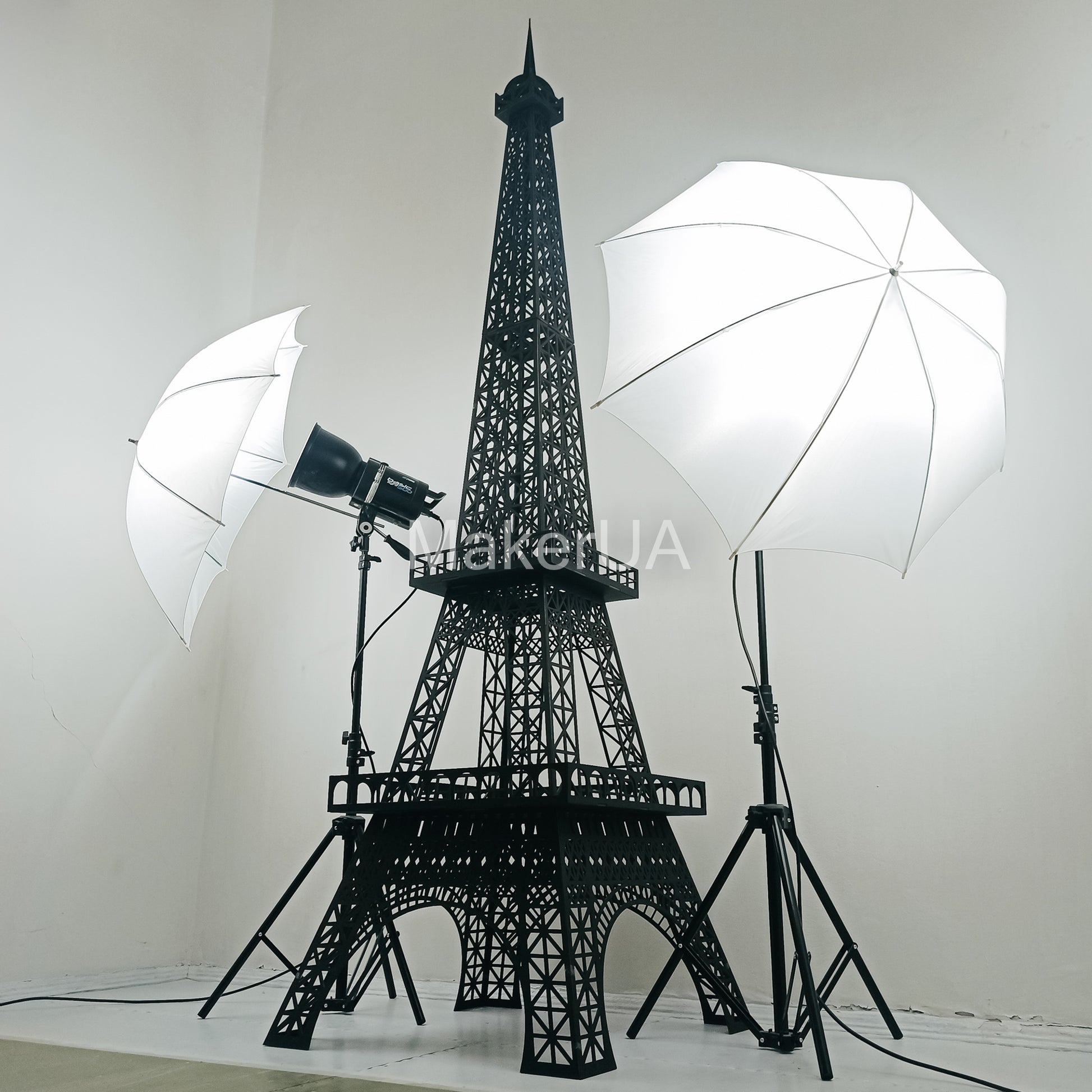 Black Eiffel Tower 3D sculpture statue large huge life size wooden wedding birthday flower balloon figurine home decor arch backdrop Paris - MakerUA
